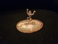 Gold Prospecting Scene - Miner ,Sluice Box,Quartz Rock, Gold Leafing, POA492