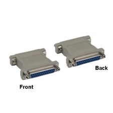 DB25 Female to Female Null Modem Adapter 25Pin Crossover Shielded Molded RS-232