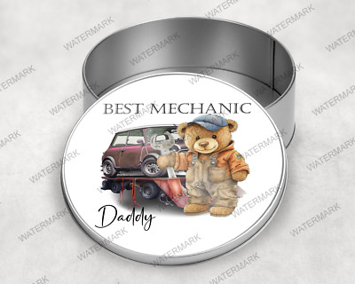Bester Mechaniker personalisierte Leckerli Dose, Geschenk für Ihn, Vatertag, Autos, Geschenk