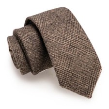 2.4 Cotton Necktie Solid Mens Cashmere Wool Skinny Tie 75 Cashmere-brown
