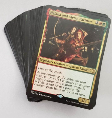 MTG Commander Halana and Alena, Partners 100 Card Red Green EDH Deck with Rares