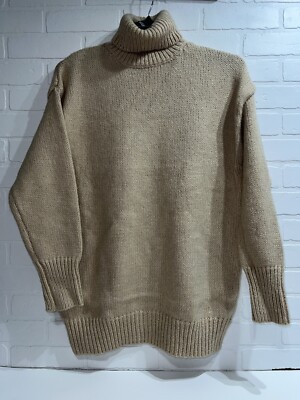 NWT! PRETTYLITTLETHING Stone Slouchy Longline Chunky Knitted Roll Neck Jumper S