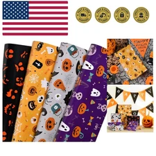 Halloween Wrapping Paper 12 Sheets Folded for Boys Girls Kids Man Women,Pumpk...