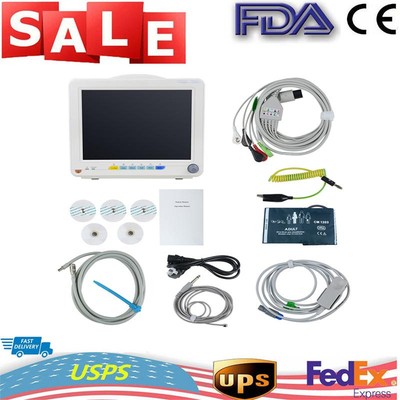12 Multi-parameter Touch Screen Patient Monitor ECG NIBP TEMP SPO2 PR