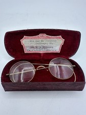 Antique Gold Filled Round Eyeglasses 1/10 12K Cable Temple w/ Case Carthage MO