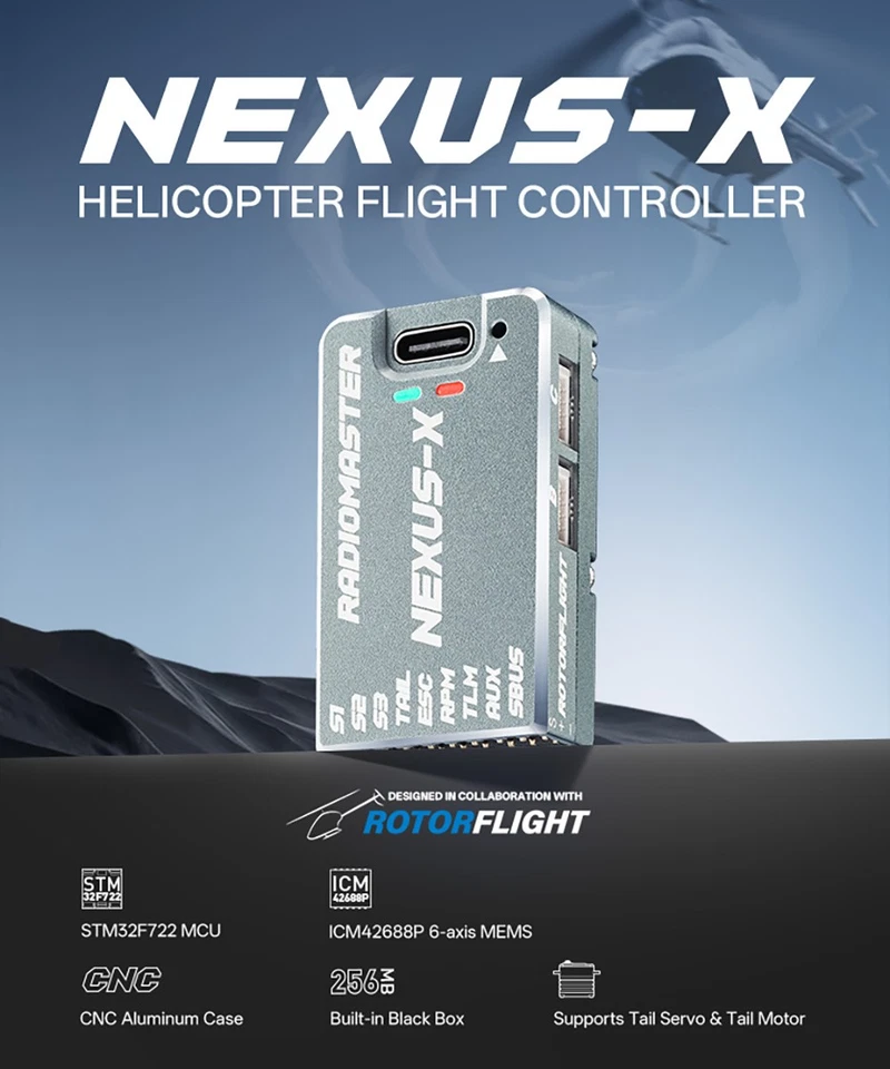 RadioMaster RC Plane Gyro NEXUS-X Helicopter Gyro 5-16V 256MB Support CRSF ELRS - Image 3 of 4