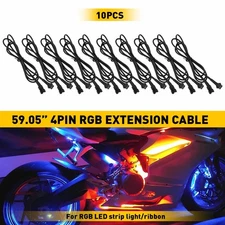 10x 4.9ft 4 Pin Extension Wire Cable Kit Cord for RGB LED Under Glow Rock Light