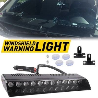 12LED Car Strobe Windshield Truck Dash Beacon Hazard Warning light Amber White