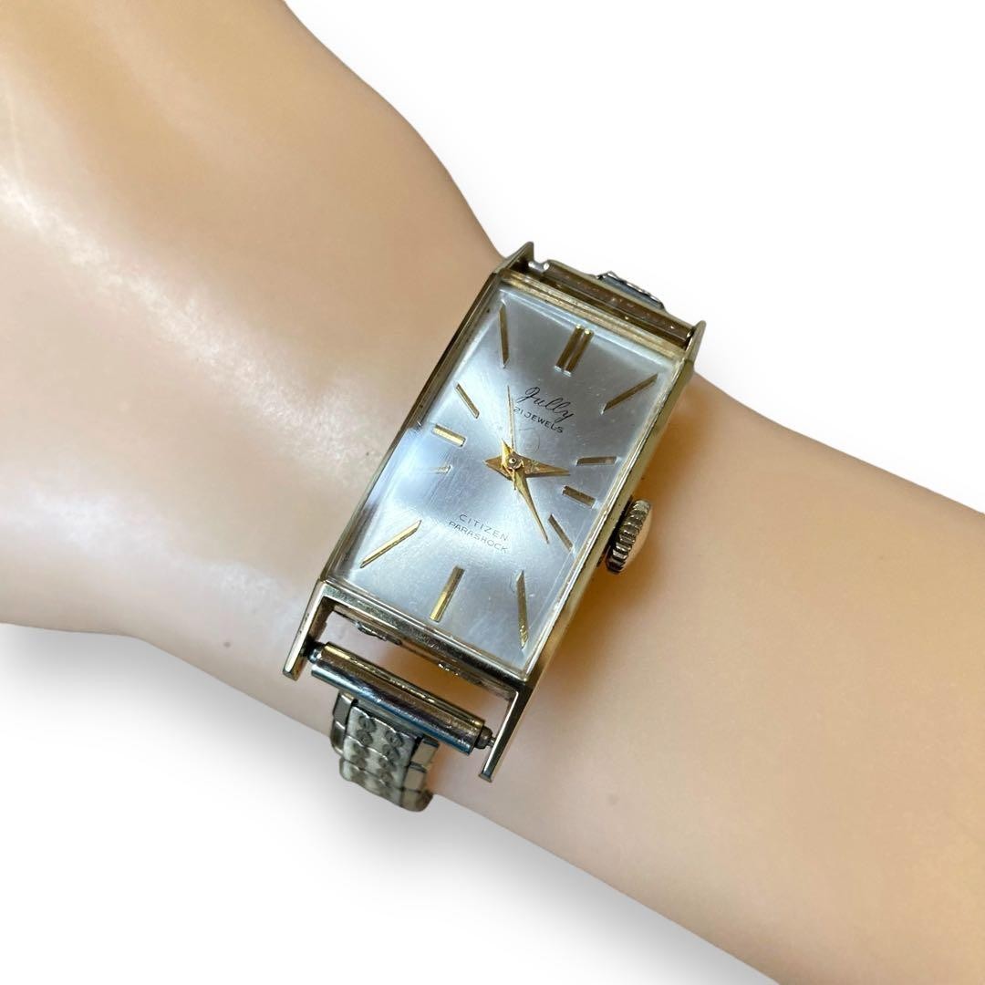 Citizen Y995 Hand Wind Rectangular Gold Plated Wa… - image 9