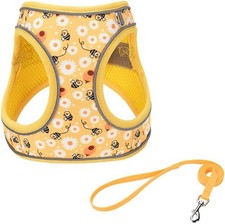 Step in Dog Harness  Leash Set Flower Adjustable Easy Walk Puppy Harnesses Soft