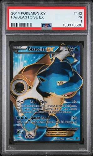 2014 POKEMON XY #142 FULL ART/BLASTOISE EX PSA 1