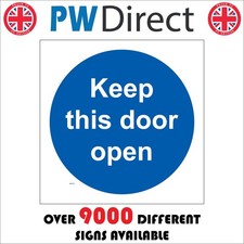 SIGN Keep this door open access workplace slide safety handle way blue   MA470F
