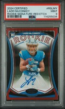 2024 Panini Certified Ladd McConkey ROOKIE Signature RED ETCH /25 PSA 9 RC AUTO