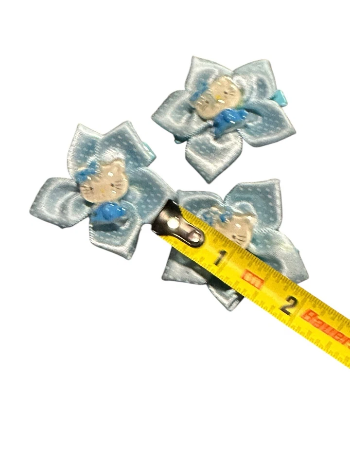 NEW hair accessories set of 3 blue hello kitty flowers - Image 2 of 3