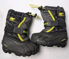 SOREL Toddler Snow Commander Insulated Snow Boots Size 7 Black GUC