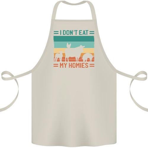 I Don'T Comer My Homies Divertido Veganos Vegetarianos Algodón Delantal 100% - Imagen 8 de 30
