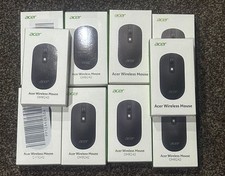 10x Acer Slim Wireless Mouse 2.4GHz USB 1600 DPI Portable Black Job Lot