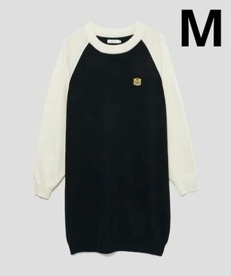 graniph Awesome Tiger Raglan Knit Dress M Acrylic Polyester New Tag