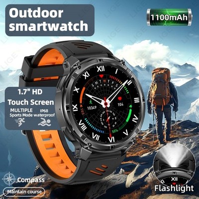 Smartwatch Herren mit Telefonfunktion Bluetooth Wasserdicht Sport Schlaftracker
