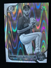 2022 Bowman Chrome Draft CARSON PALMQUIST 1st Rookie B&W RAYWAVE REFRACTOR RC SP
