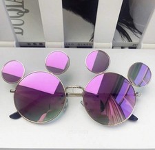NEW 2025 Disney MICKEY MOUSE EAR Shaped Sunglasses Rose PINK Rainbow Lenses GOLD