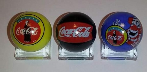 Super Bonito Juego de 3 Vasos Coca Cola 1" Logo Mármol Con Soportes # 2