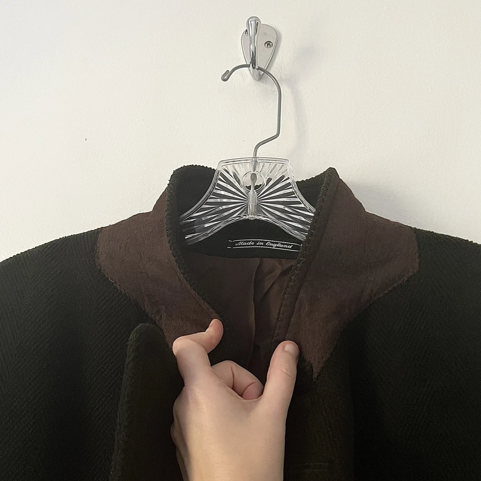 Abrigo Abrigo Louis Boston Verde Doble Pecho Lana De Colección Hecho en Inglaterra 38R Foto 4 de 4