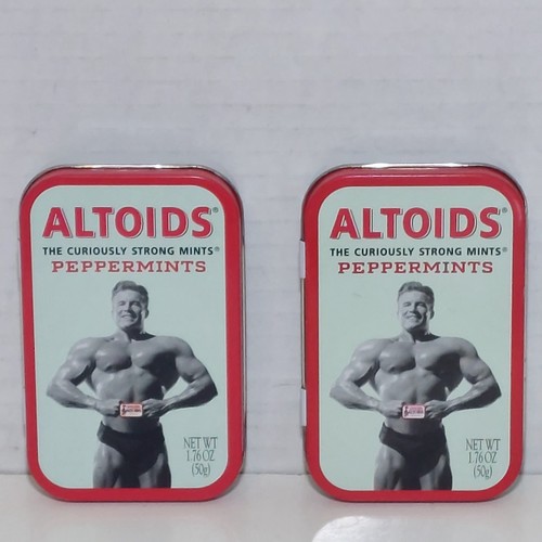 Altoids Peppermints Strong Man leere Sammeldose 2 Stück Made Great Britain