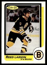 1986-87 O-Pee-Chee Reed Larson Boston Bruins #110