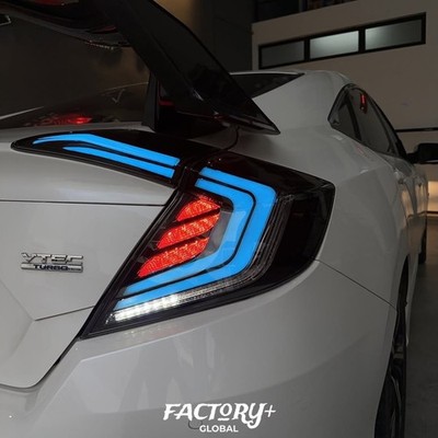 RGB LED Tail Lights Fits 2016-2021 Honda Civic Sedan EX/EXL/EXT Rear Lamps LH+RH