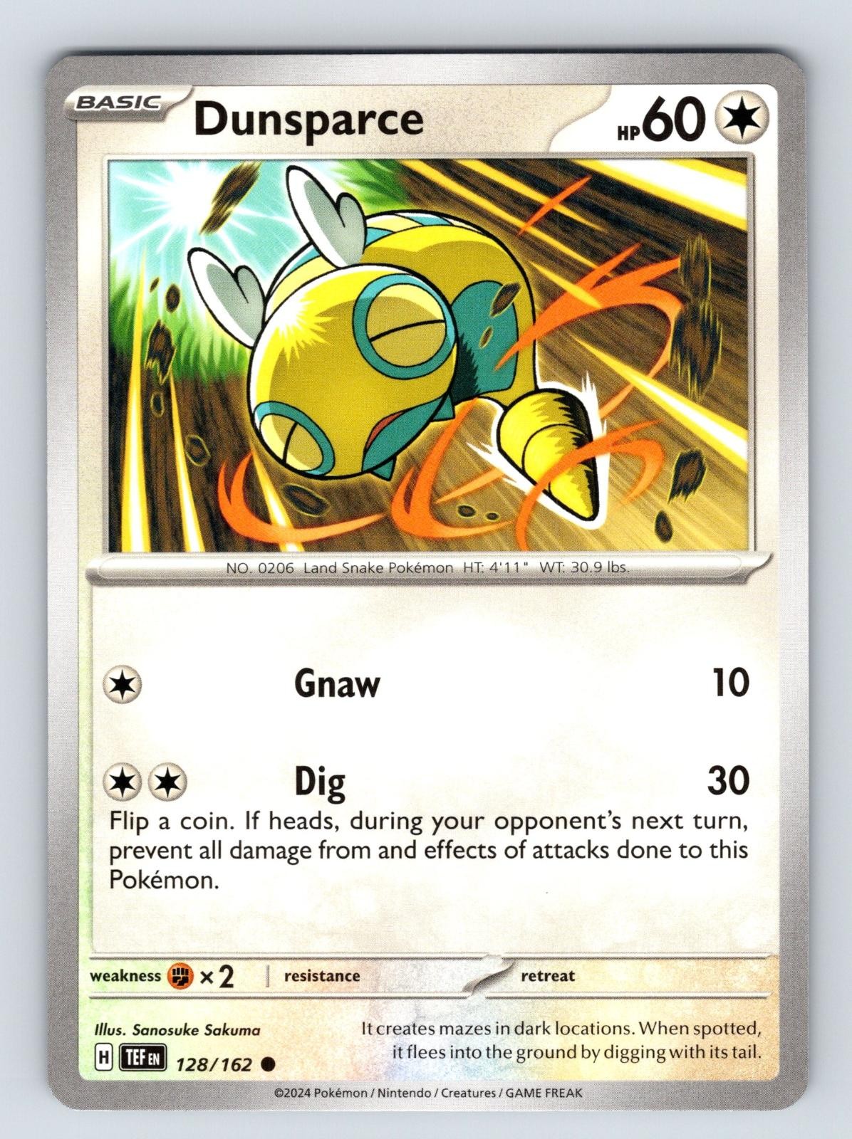 Dunsparce 128/162 Common Temporal Forces Pokemon NM/M