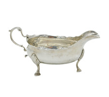 Newcastle Provincial George III Sterling Silver Sauce Boat Antique c1780