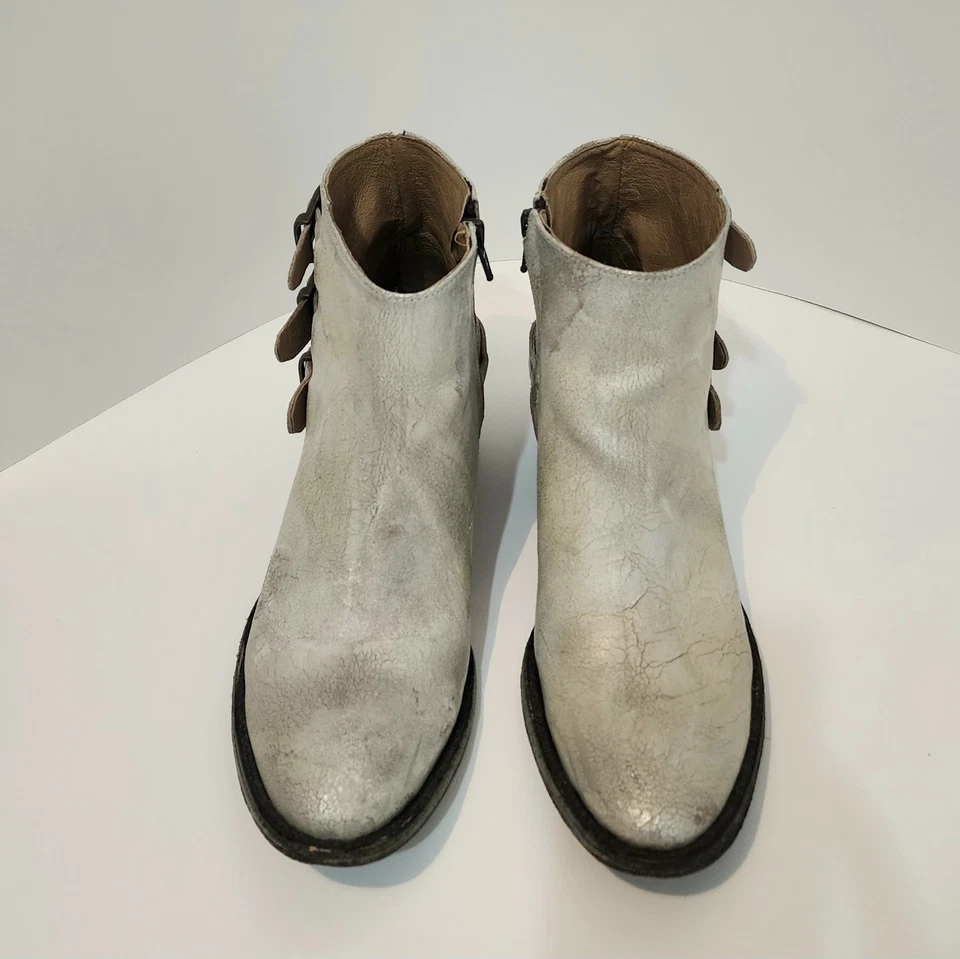 Botas de tornozelo femininas Old Gringo prata desgastada cowboy tamanho 8 - Imagem 3 de 4