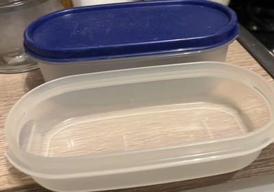 Tupperware 2 Eidgenossen 300 / 500 ml Blau transparent , 1958 + 1616