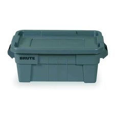 Rubbermaid Commercial Fg9s3000gray Stack  Nest Storage Tote W/ Lid, 14 Gal,