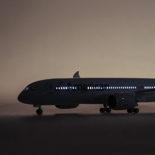 18” 1:130 Scale Model Jet Airplane American Boeing 787 Model Plane W/ LED Light - Picture 8 of 14