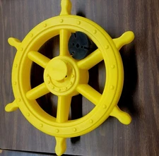 SWING SET STUFF SHIPS WHEEL YELLOW wood playground accessory pirate fort 0230