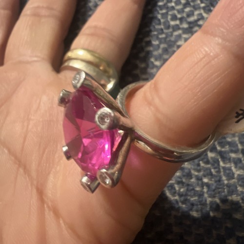Created Ruby, 925 Sterling Silver Ladies Royal Engagement Ring. - 第 5/10 張圖片