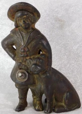 ATQ 1900's A. C. WILLIAMS Buster Brown Shoes Advertising Cast Iron Coin Bank