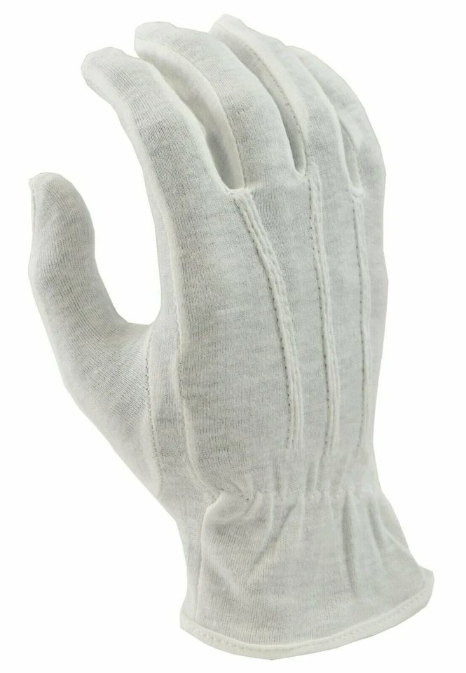 Guantes de vestir formales 100 % algodón blanco premium banda de marcha desfile Foto 4 de 4