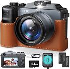 4K Digital Camera, 64Mp Autofocus 18X Digital Zoom Photography Camera Dual Lens