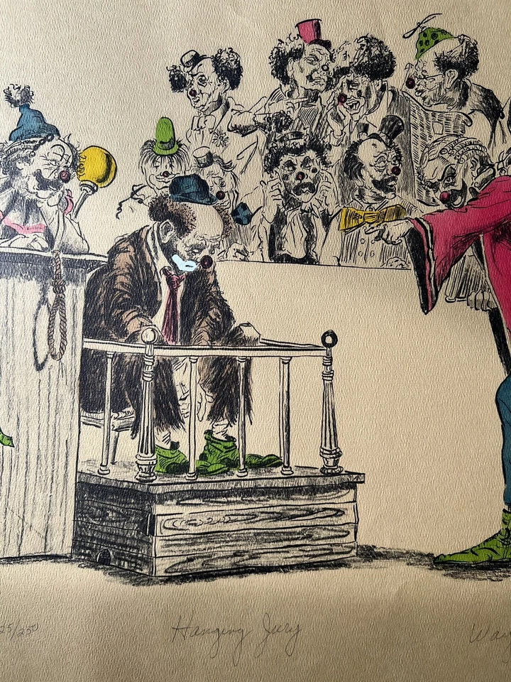 DE COLECCIÓN FIRMADO NUMERADO 125/250 LIMITADO WAYNE HOWELL COLGANTE JURADO PAYASOS IMPRESIÓN Foto 3 de 4