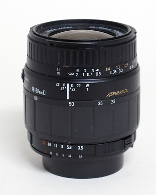 Sigma Zoom 28-80mm 1:3.5-5.6 Macro Zoom Lens 35mm SLR film Nikon AF mount As Is