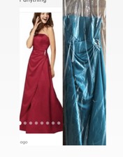 Davids Bridal Satin Strapless W/Side Drape Green Gown Dress NWT Size 10