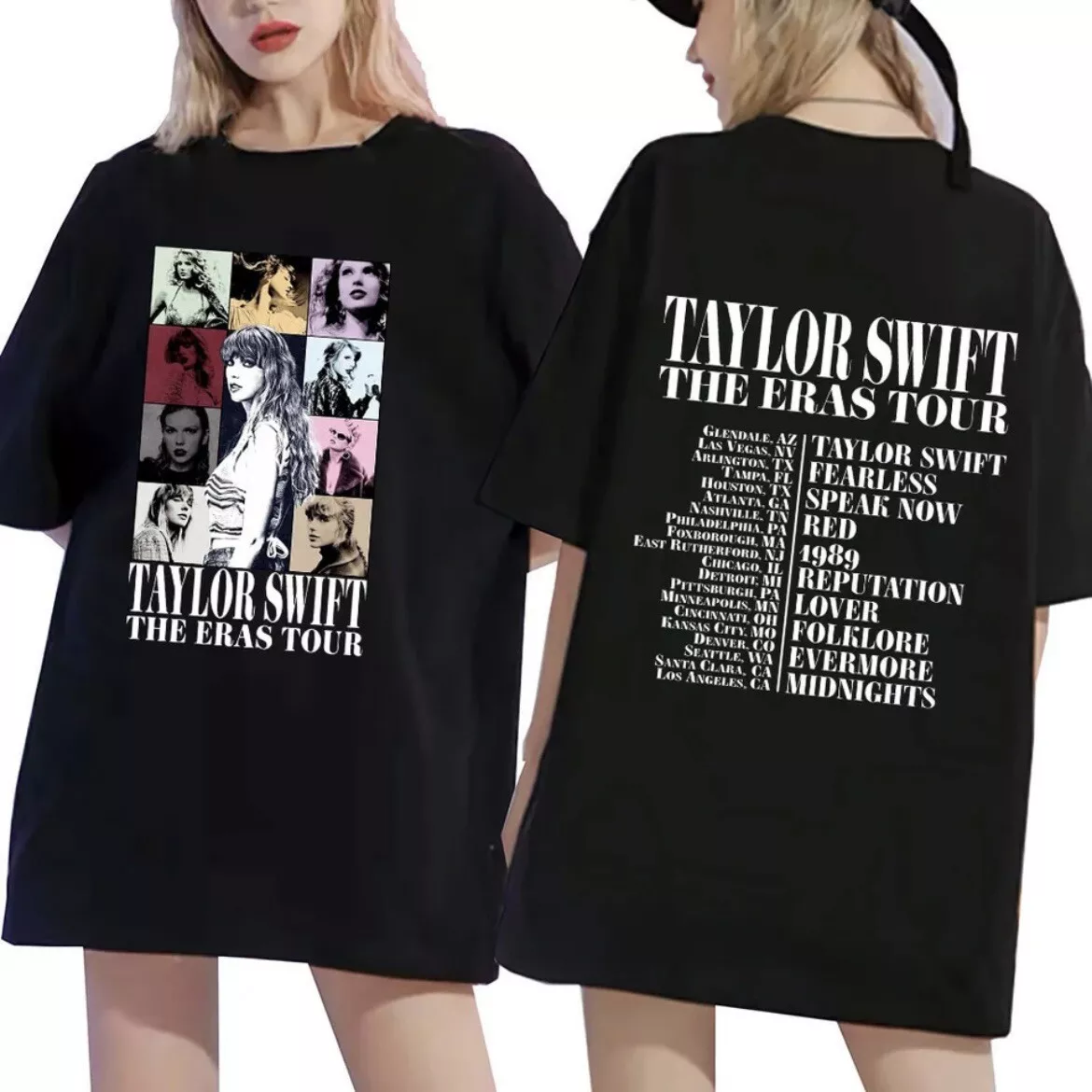 Taylor Swift The Eras Tour Merch T-shirt - Black - Large