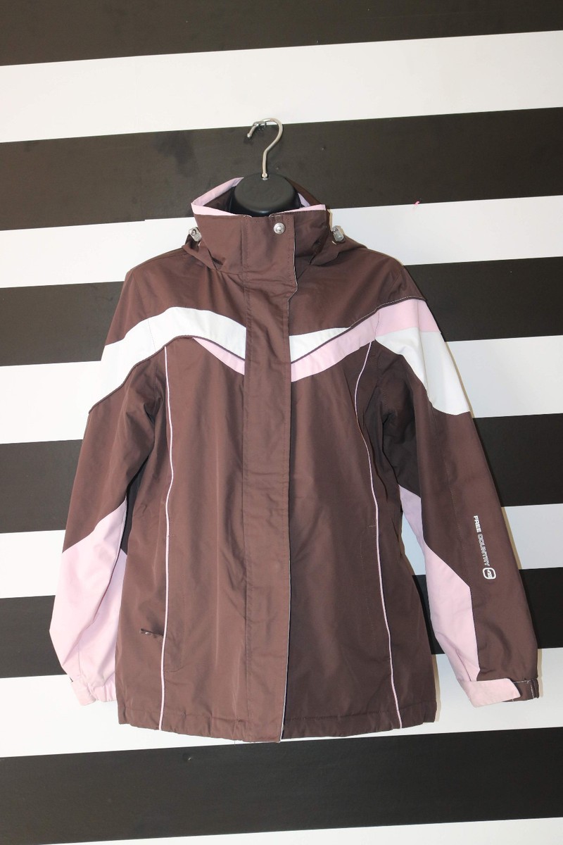 Radiance Free Country Women's Hooded Brown/Pink/White Jacket Size S
