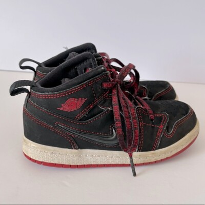 jordan 1 mid fearless black and red