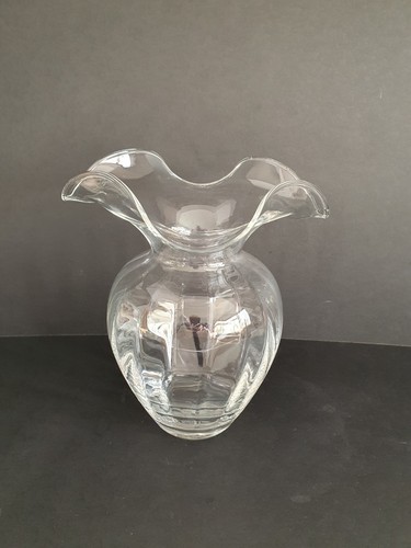 Large Dartington Glass Vase Optic Ripple Original