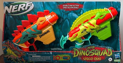 Nerf DinoSquad Stego-Duo w/ 2 Blasters & 10 Nerf Elite 2.0 Darts New B6