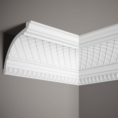 Moulure De Plafond Mardom Corniche Profoam MDB064 - 68x64x2000 Mm, Blanc, Neuf Pour Décoration